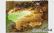 Physical 3D Map of Taroudant, darken