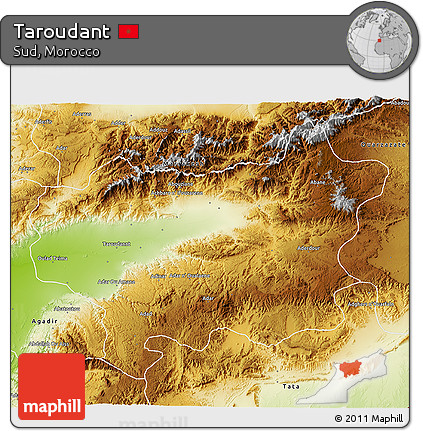 Physical 3D Map of Taroudant