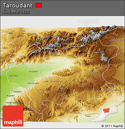 Physical 3D Map of Taroudant