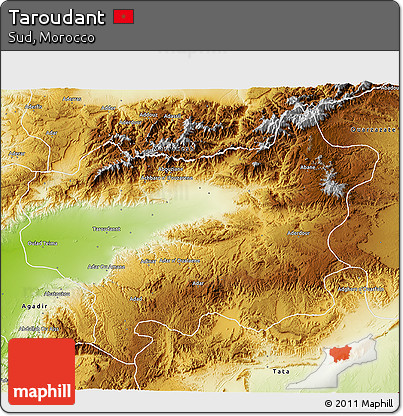 Physical 3D Map of Taroudant