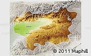 Physical 3D Map of Taroudant, lighten, semi-desaturated