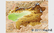 Physical 3D Map of Taroudant, satellite outside