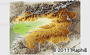 Physical 3D Map of Taroudant, semi-desaturated