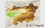 Physical 3D Map of Taroudant, shaded relief outside