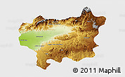 Physical 3D Map of Taroudant, single color outside