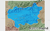 Political 3D Map of Taroudant, semi-desaturated