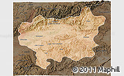 Satellite 3D Map of Taroudant, darken