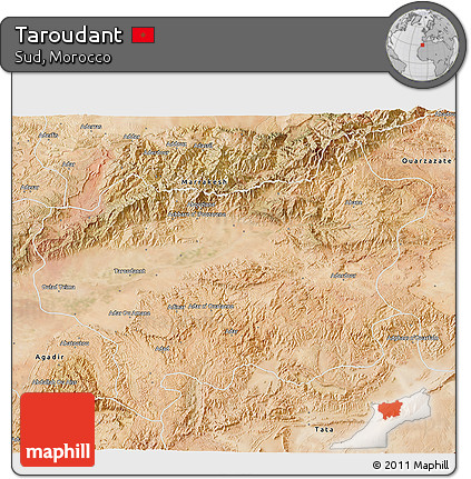 Satellite 3D Map of Taroudant