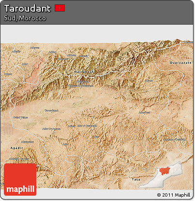 Satellite 3D Map of Taroudant