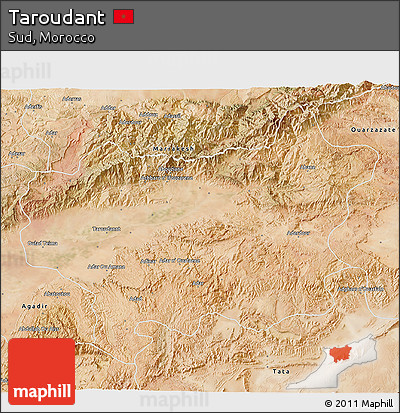 Satellite 3D Map of Taroudant