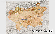 Satellite 3D Map of Taroudant, lighten, semi-desaturated
