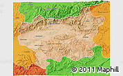 Satellite 3D Map of Taroudant, political outside