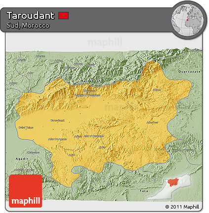 Savanna Style 3D Map of Taroudant
