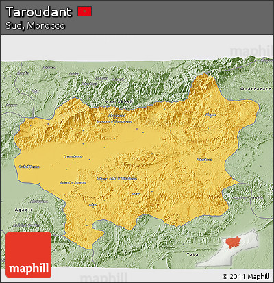 Savanna Style 3D Map of Taroudant