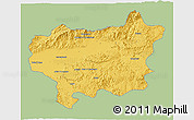 Savanna Style 3D Map of Taroudant, single color outside