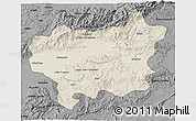 Shaded Relief 3D Map of Taroudant, darken, desaturated