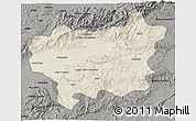 Shaded Relief 3D Map of Taroudant, darken, semi-desaturated