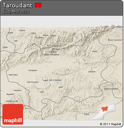 Shaded Relief 3D Map of Taroudant