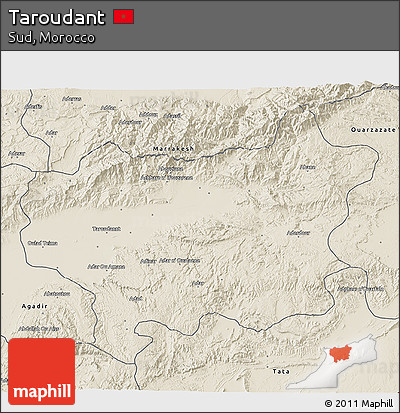 Shaded Relief 3D Map of Taroudant