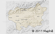 Shaded Relief 3D Map of Taroudant, lighten, desaturated