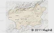 Shaded Relief 3D Map of Taroudant, lighten, semi-desaturated