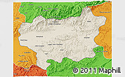 Shaded Relief 3D Map of Taroudant, political outside
