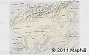 Shaded Relief 3D Map of Taroudant, semi-desaturated