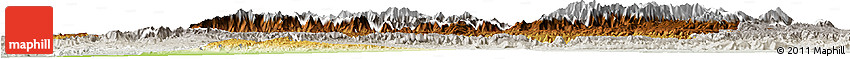 Physical Horizon Map of Taroudant, lighten, semi-desaturated