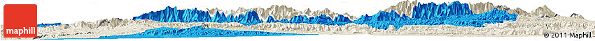 Political Horizon Map of Taroudant, shaded relief outside