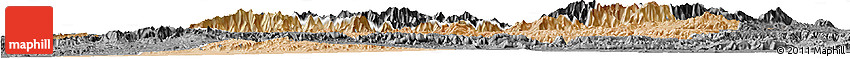 Satellite Horizon Map of Taroudant, darken, desaturated