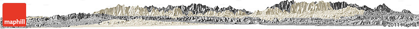 Shaded Relief Horizon Map of Taroudant, darken, desaturated