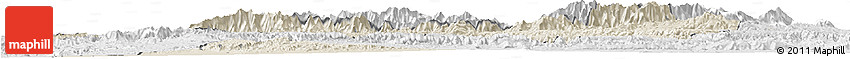 Shaded Relief Horizon Map of Taroudant, lighten, desaturated