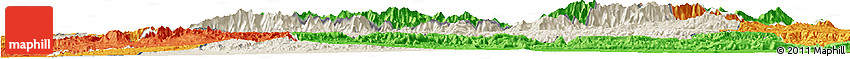 Shaded Relief Horizon Map of Taroudant, political outside