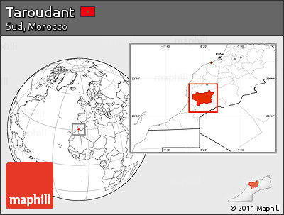 Blank Location Map of Taroudant