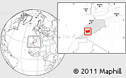 Blank Location Map of Taroudant, highlighted country, within the entire country