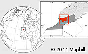 Blank Location Map of Taroudant, highlighted country, highlighted parent region