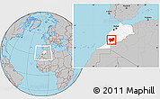 Gray Location Map of Taroudant, highlighted country, within the entire country