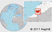 Gray Location Map of Taroudant, highlighted country