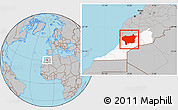 Gray Location Map of Taroudant, highlighted parent region