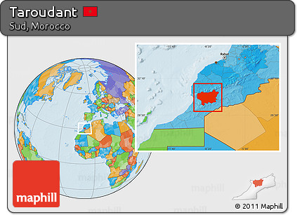 Political Location Map of Taroudant