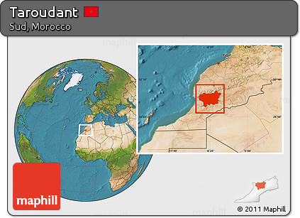 Satellite Location Map of Taroudant