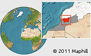 Satellite Location Map of Taroudant, highlighted country, highlighted parent region