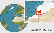 Satellite Location Map of Taroudant, highlighted country