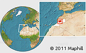 Satellite Location Map of Taroudant, highlighted parent region, within the entire country