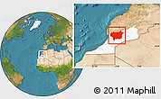 Satellite Location Map of Taroudant, highlighted parent region