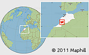 Savanna Style Location Map of Taroudant, highlighted country, within the entire country