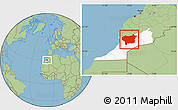 Savanna Style Location Map of Taroudant, highlighted parent region