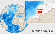 Shaded Relief Location Map of Taroudant, highlighted country