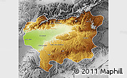 Physical Map of Taroudant, desaturated
