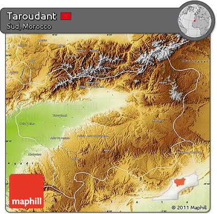 Physical Map of Taroudant